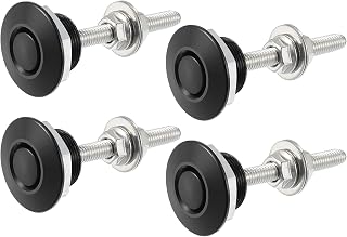ACROPIX Black Bumper Quick Release Lock Latch Hood Pin Lock Push Button | Aluminum Alloy, Pack of 4, Bonnet