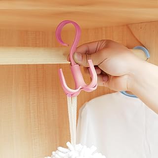 360 Degree Rotating Hook for Bags and Coats Space Saving Wardrobe Organizer Multipurpose for Home, Office and More (Nordic Rose, F)