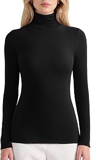 SUUKSESS Maglia da donna a collo alto in cashmere a maniche lunghe aderente autunno base termica top autunno moda
