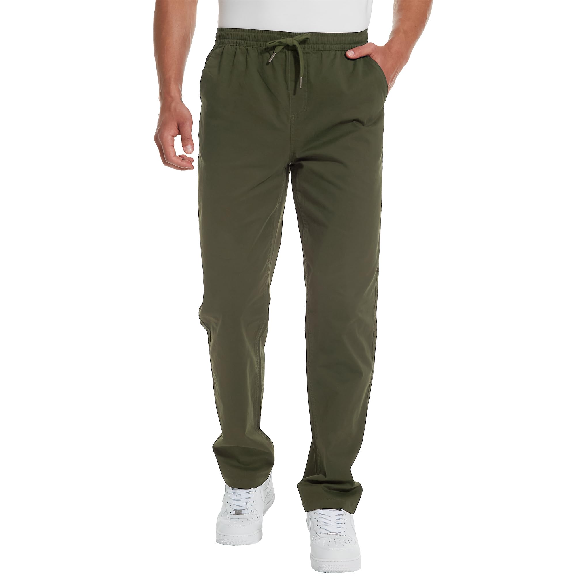 TTZ Men's Tall Casual Pants 34/36" Inseam Stretch Cotton Pull-On