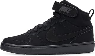 Nike Big Kid's Court Borough Mid 2 Lifestyle Shoes, Black/Black-Black, 7Y