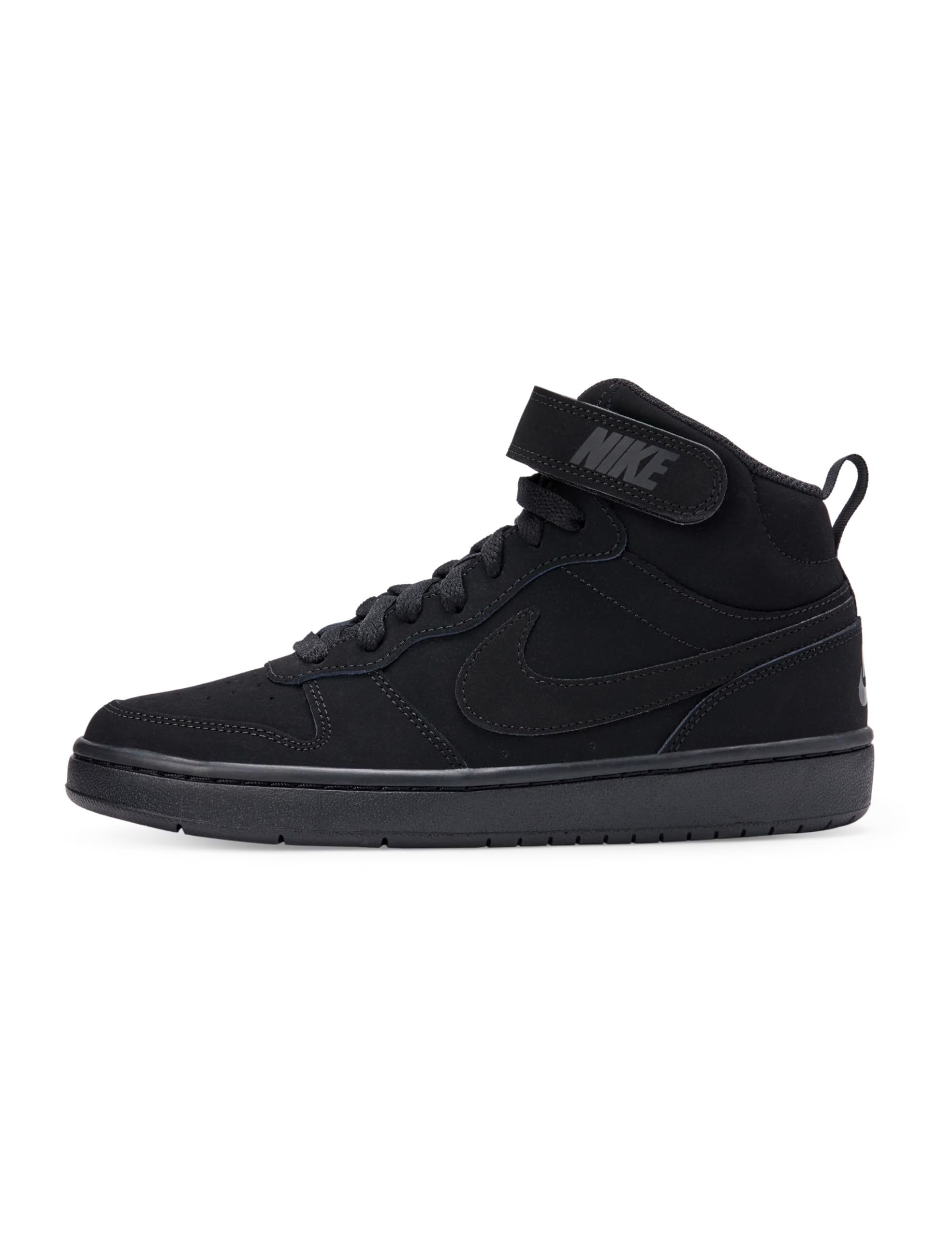 Nike Big Kid's Court Borough Mid 2 Lifestyle Shoes, Black/Black-Black, 7Y