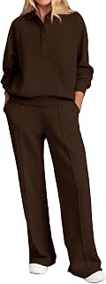 PRETTYGARDEN Women's Pc035 Sweatsuit with Buttons