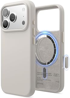 elago Premium Magnetic Silicone Case for iPhone 18 Pro & iPhone 17 Pro | Compatible with MagSafe, Premium Liquid Silicone Material, Protection, Shockproof, Slim Phone Cover (Stone)