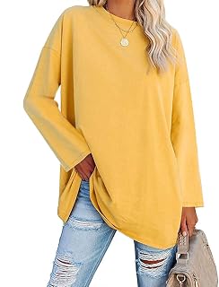 Ebifin Women's Oversized Long Sleeve Crew Neck Top