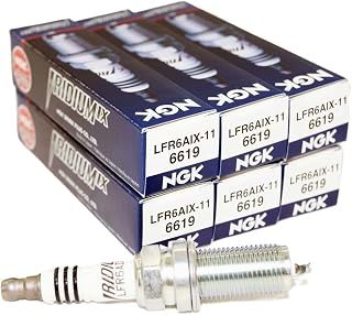 NGK 6619 Iridium Spark Plugs LFR6AIX-11-6 Pack | Replaces 12565996 MZ602091 BY481-LFR6A SAB330NG4611 4704 5344 5618 IKH20 VKH20 IKH20TT 9613 9615 FR7N1133X 9775.
