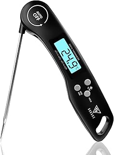 DOQAUS Meat Thermometer, 3s Instant Read Food Thermometer, Bccklit, Black | Meat Thermometer Probe with ±1℃ Accuracy, Foldable Food Thermometer, Auto On/Off Food Probe, Lock Fuction, for BBQ, Cooking