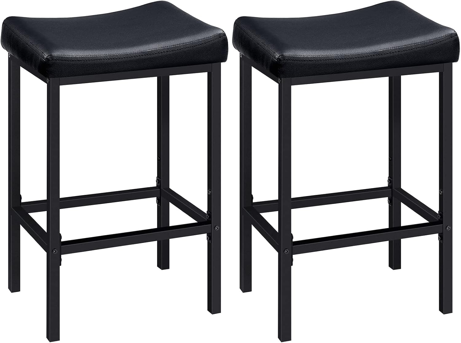HOOBRO Bar Stools, Set of 2 Bar Chairs, Counter Height Stools, Saddle Stools wit