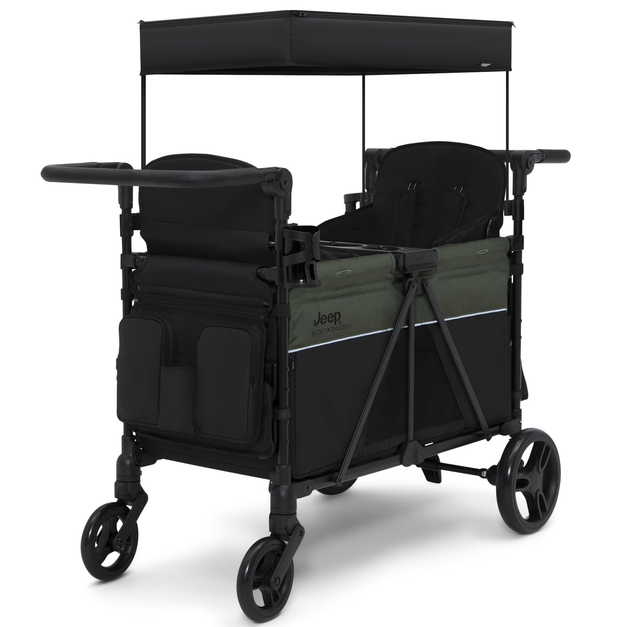 Jeep Aries Stroller Wagon by Delta Children Premium Wagon for 2 Kids with Conver