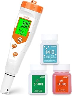 YINMIK pH Meter for Hydroponics, 4 in 1 PPM EC Meter for Plant Nutrients | Simultaneous Measurement of pH Conductivity TDS Temperature, for Reservoir Tank Water, DWC, Aeroponic Garden