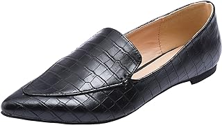 Feversole Women's Loafer Flat Pointed Loafers Fashion Flat Toe Comfortable Driving Office Shoes