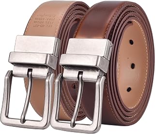 Mens Belt, 1.25" Reversible Belt, Gift for Men, Casual, Golf Trousers, Shirts, One Back for 2 Sides