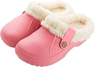 Women's Clogs Lined Men's Winter Slippers Waterproof Garden Clogs Warm Slippers Plush Mules Non-Slip Outdoor Winter Shoes