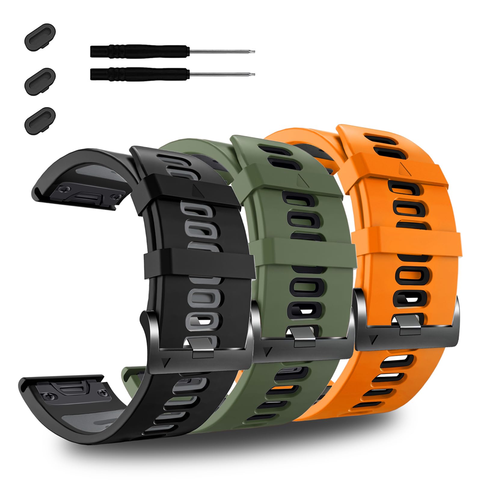 26mm Quick-fit Silicone Watch Band for Garmin Fenix 9 8 7X 6X 5X 51mm | Soft Str