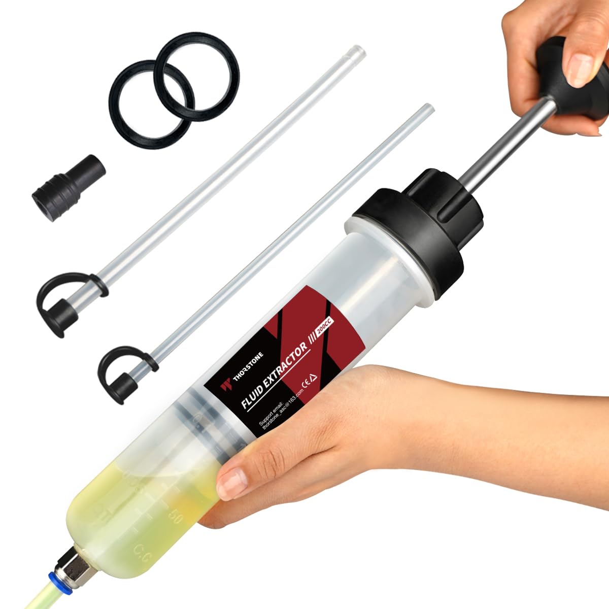 Thorstone 200cc Fluid Extractor Pump with 2pcs 22cm PVC Suction Tubes | Manual O