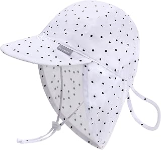 Duoyeree Baby Sun Protection Hat with Neck Flap UPF 50+ Polyester Hat 0-5T