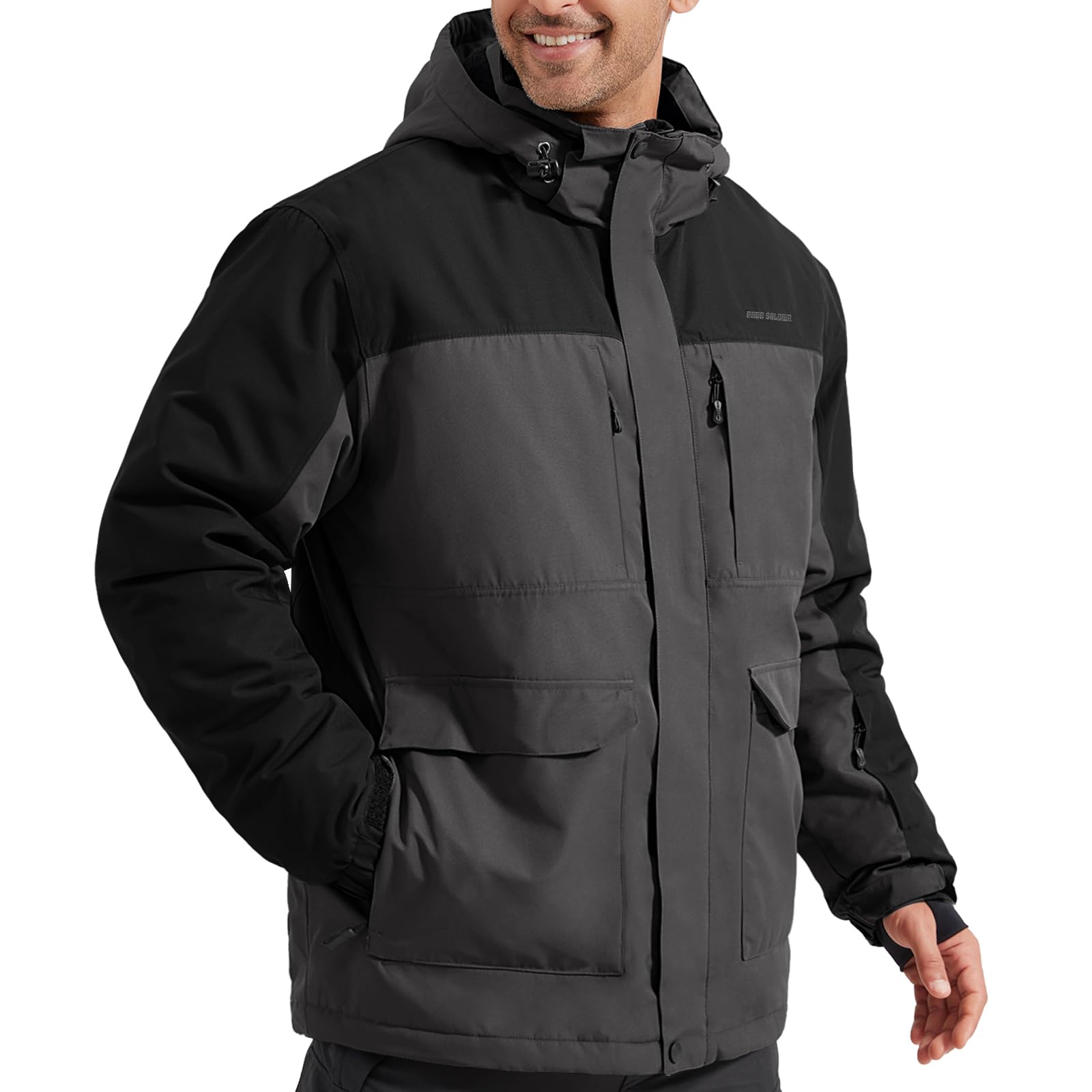 Men's Winter Waterproof Ski Snow Jacket with Hood