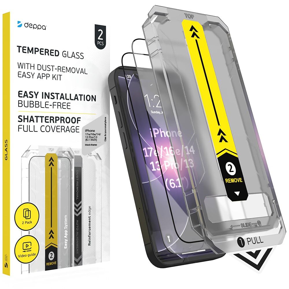 Deppa | 2-Pack | Screen Protector for iPhone 17e/16e/14/13/13 Pro (6.1")