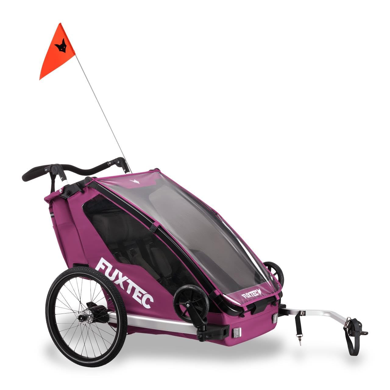 FUXTEC FX-FA1 Sportfux Bike Trailer for 2 Kids | 2 Seater Child Bicycle Trailer 