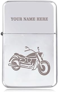Notts Laser Classic Motorbike Design - Personalised STAR Windproof Petrol Lighter