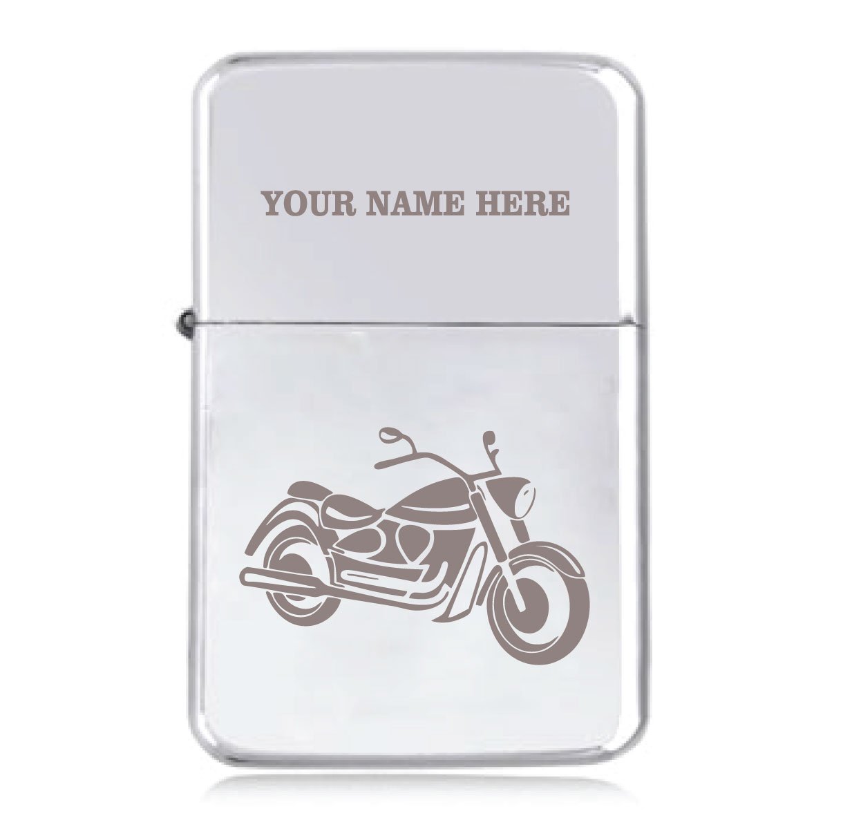 Notts Laser Classic Motorbike Design - Personalised STAR Windproof Petrol Lighte