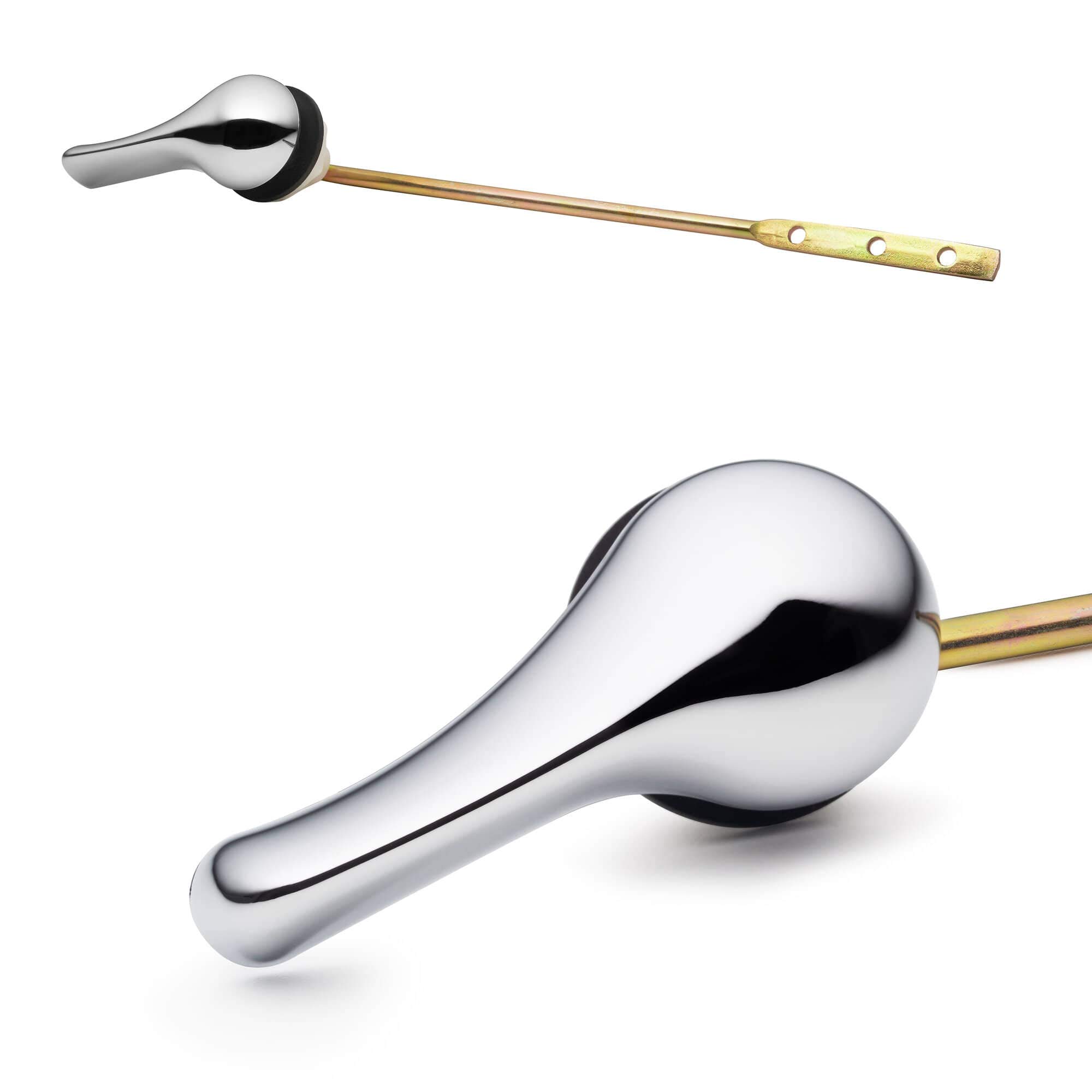 Qualihome Chrome Finish Front Mount Toilet Handle Replacement Kit, Universal Toi