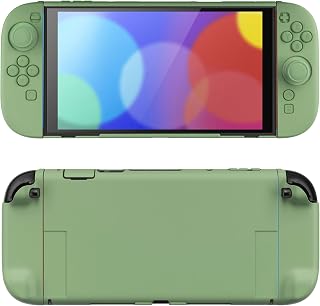 PlayVital Hard Case for Nintendo Switch 2 with Extra Stand & Thumb Grip Caps | Split Design, Dockable Protective Full-Body Shell Cover for Nintendo Switch 2 | Solid Color Series, Matcha Green