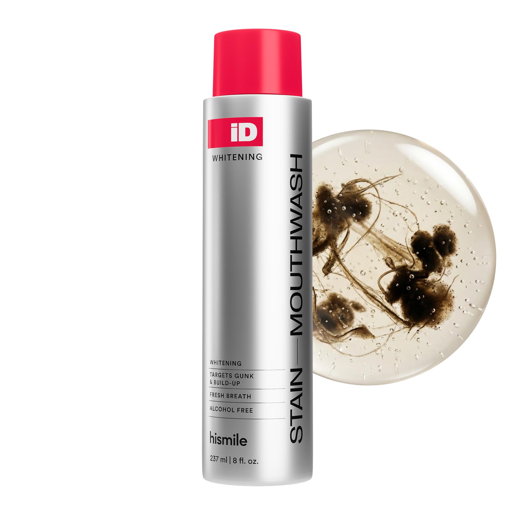 Hismile iD Stain Whitening Mouthwash, Gunk Removing Mouthwash for Fresh Breath, 
