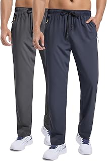 Men's Sweatpants Lightweight Workout Pants with Zipper Pockets Elastic Waist Athletic Pants for Men Exercise Jogging Hiking