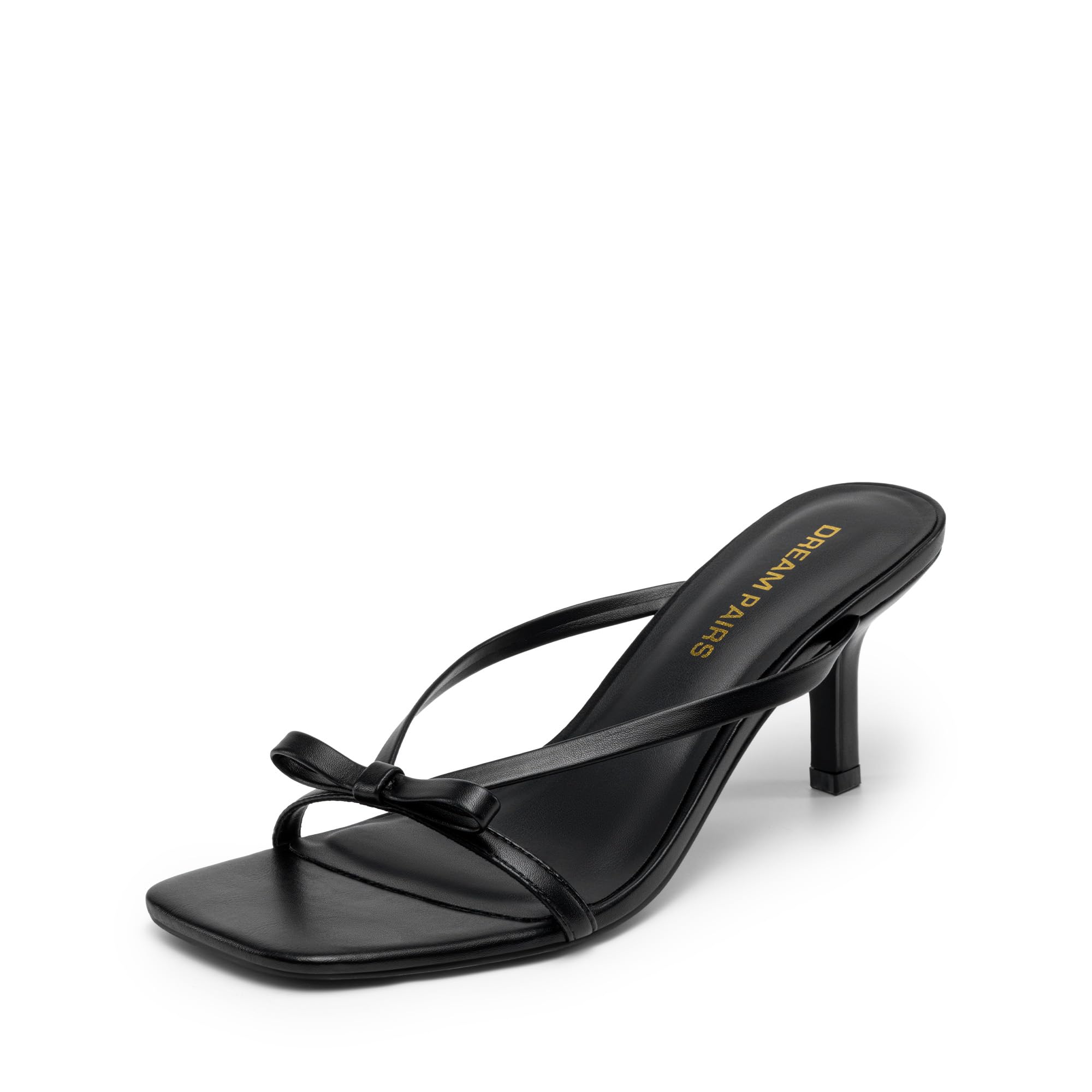 DREAM PAIRS Women's Kitten Heel Bow Comfort Sandals