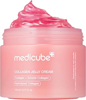 medicube Jelly Cream with Collagen & Niacinamide, 3.71 fl.oz | Freeze-Dried Hydrolyzed Collagen for Skin Barrier Hydration & 24H Glow - Plumper, Firmer looking skin, 3.71 fl.oz