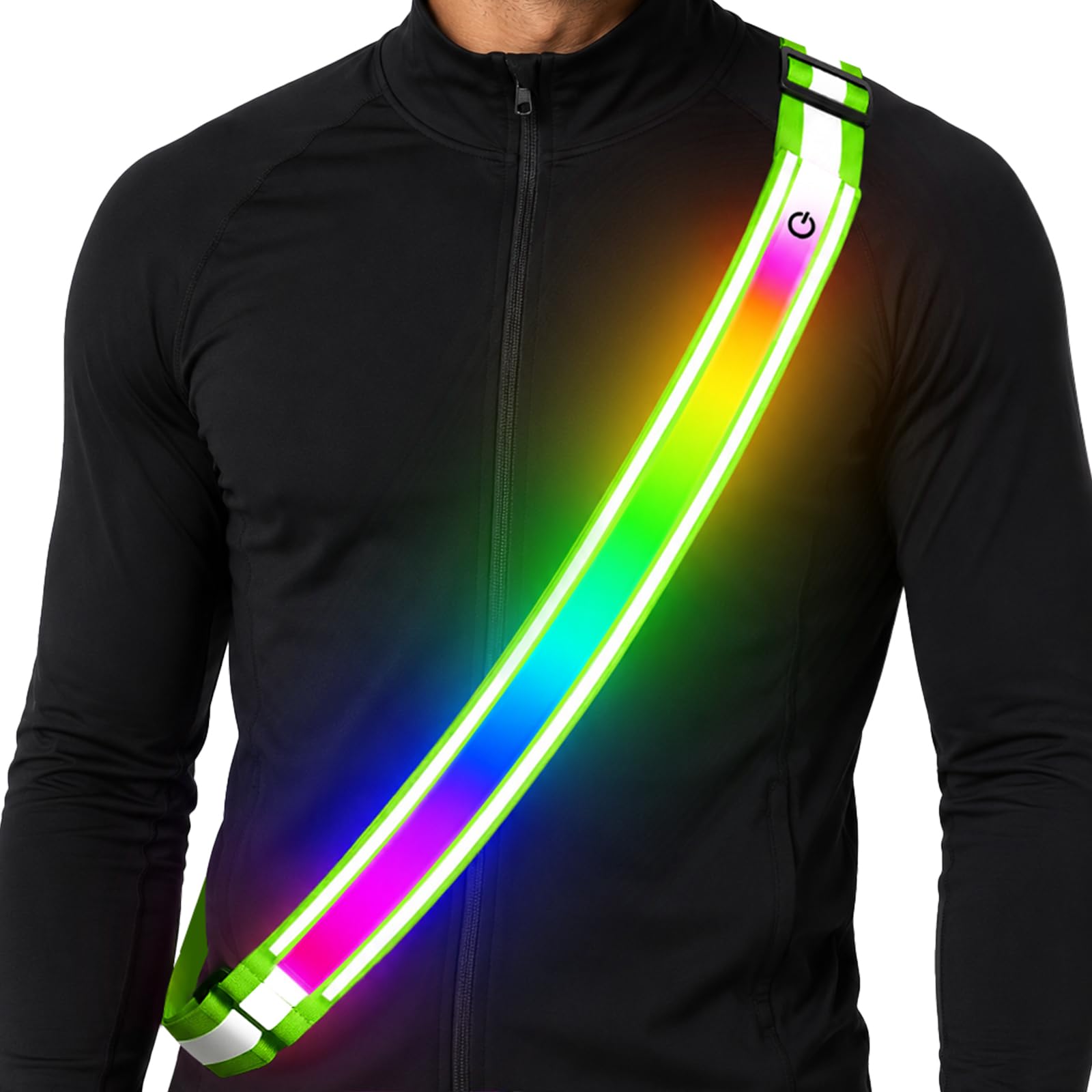 Zacro LED Reflective Belt Sash, Double-Sided Walking Lights for Safety | 5 Color