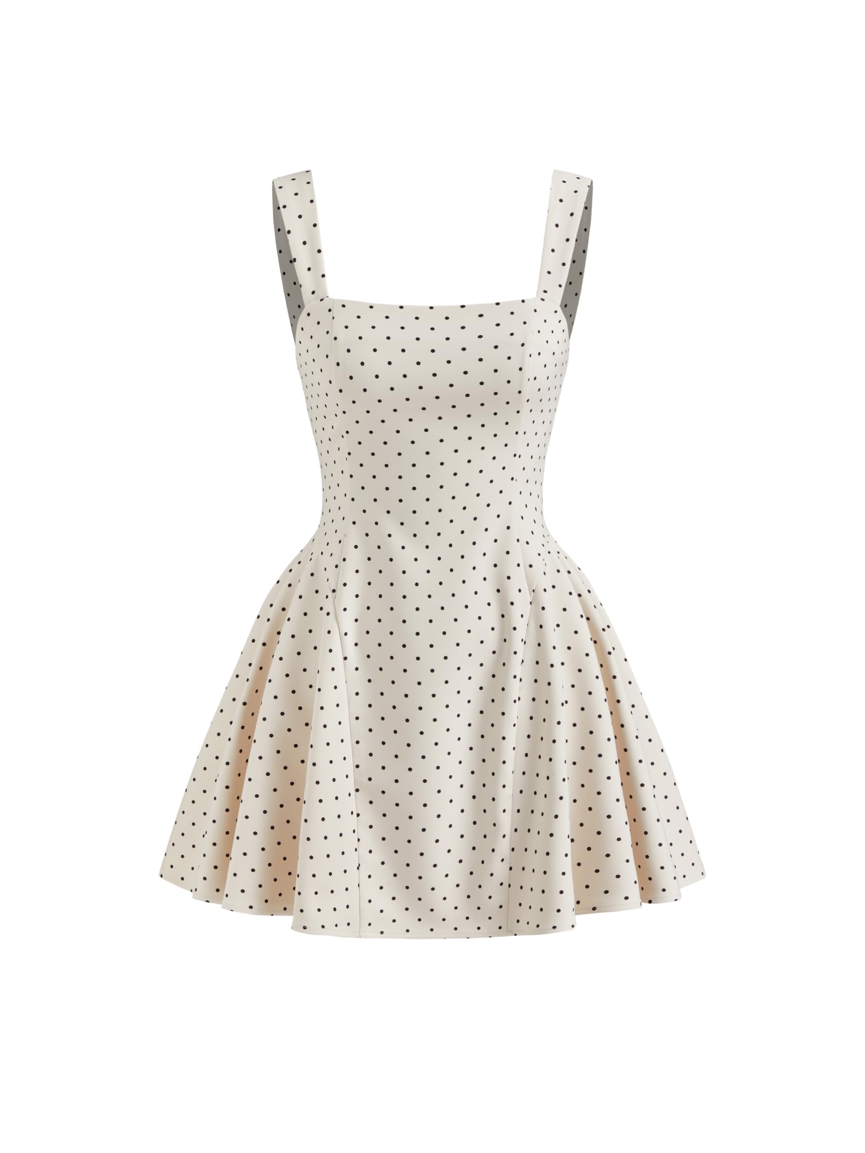 CIDER Mini abito da donna a pois per uscire carino estate data notte collo quadr