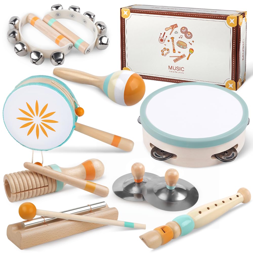 Toddlers Musical Instruments-Baby Montessori Wooden Toys for 18 Month+ | Kids Pe