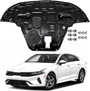 Engine Splash Shield Fit for KIA K5 2021 2022 2023 2024 2025 Engine Case Guard Under Engine Cover Compatible with K5 2021-2026 Front Engine Guard Mud Flaps Including Screw Hardware