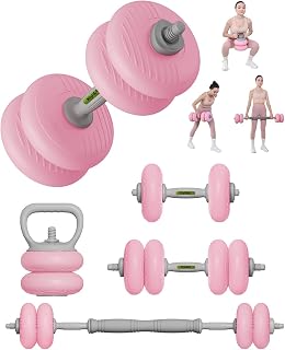 kisnbld 3-IN-1 Dumbbell Set with Connector,3-IN-1 Fixed Weight Dumbbell Set Used as to Barbell & Kettlebell for Home Gym, Fitness Exercise for Men Women Beginners
