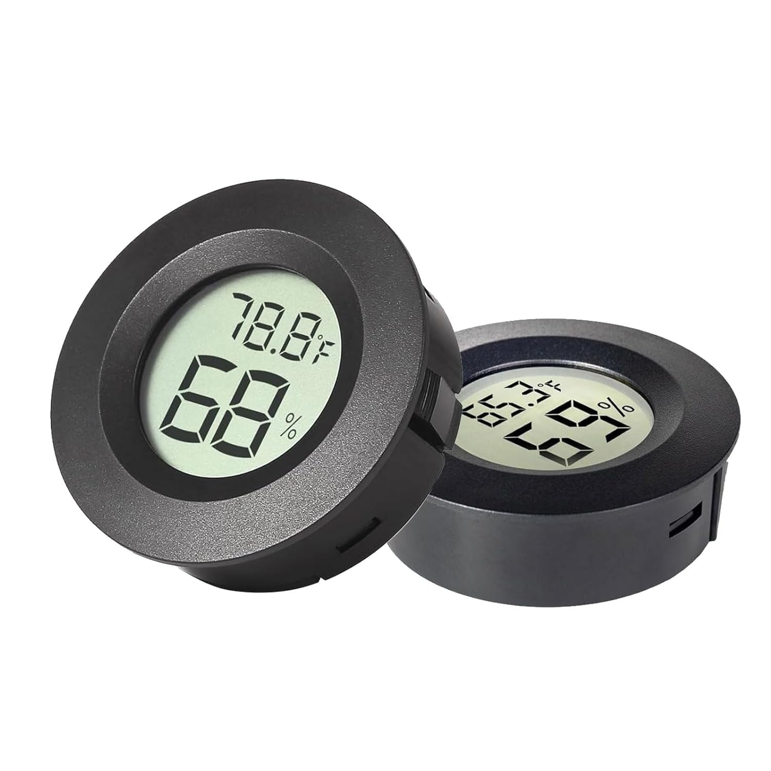 Reptile Thermometer Hygrometer, 2 Pack LCD Digital Gauge, Vivarium, Black | Temp