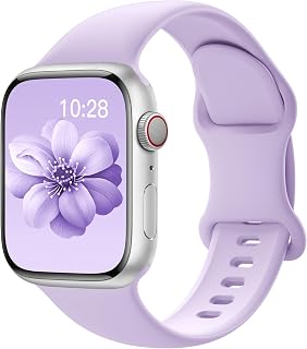 Sport Silicone Watch Band Compatible with Apple Watch 40mm 38mm 41mm 44mm 45mm 42mm 49mm Men Women Soft Waterproof Replacement Band for iWatch Series