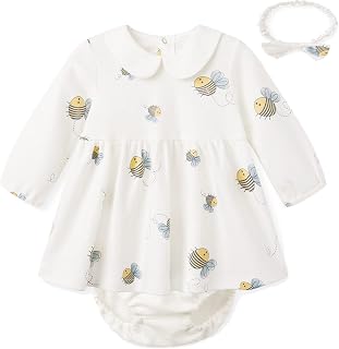 pureborn ベビー ガールズ ドレス アウトフィット セット 幼児 プレイウェア ドレス 0-24ヶ月