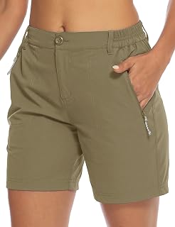 TBMPOY Ladies Quick Dry Cargo Shorts Lightweight Pockets Running Golf Outdoor Activities