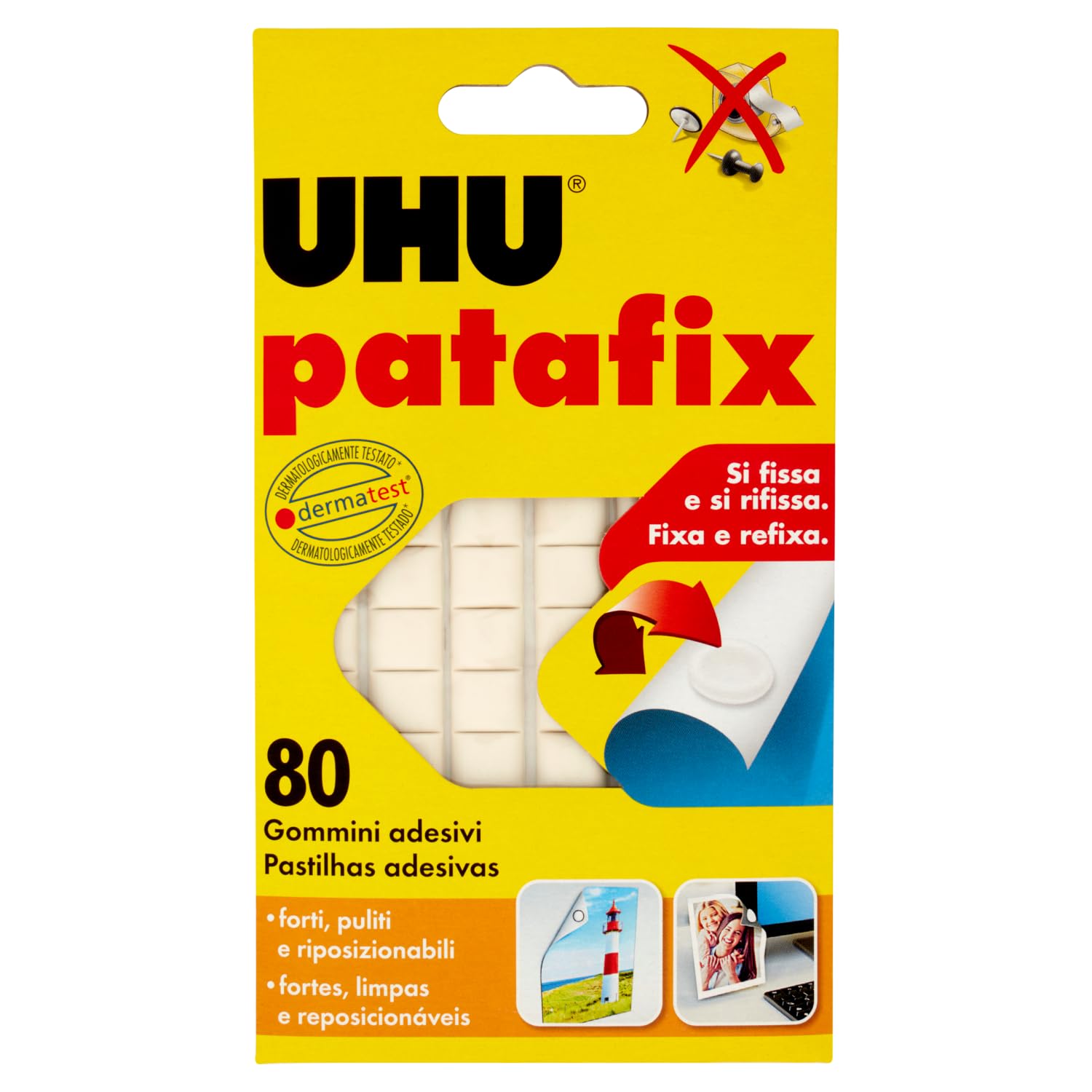 UHU Patafix 41710 Removable Adhesive Eraser White Pack of 80