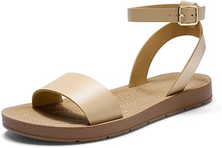 DREAM PAIRS Women's Ankle Strap Flat Sandals
