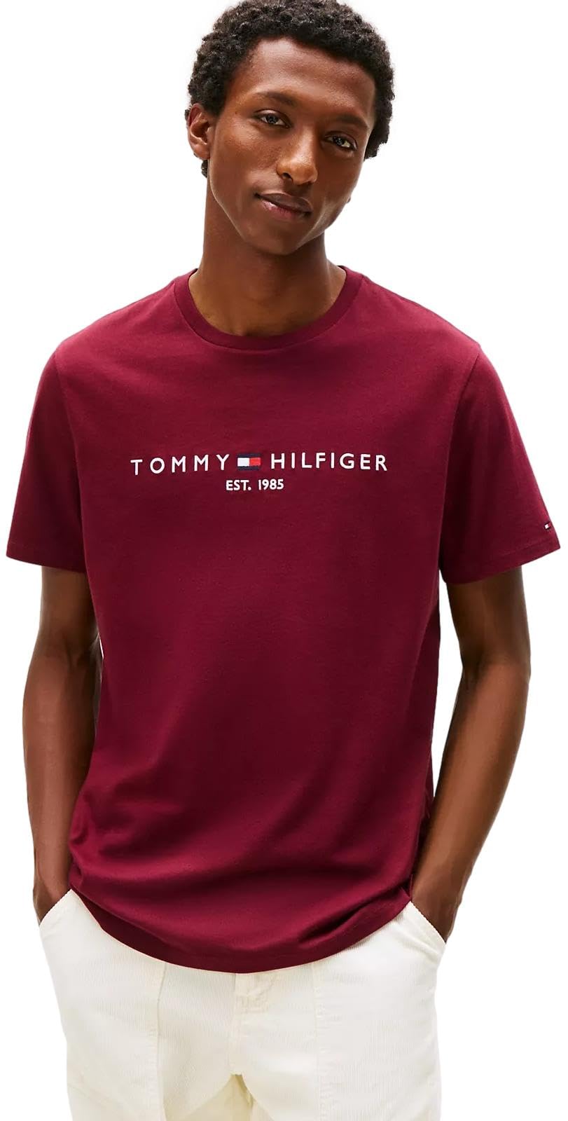 Tommy Hilfiger Tommy Logo Embroidered Crew Neck T-Shirt Regular Fit 2024 Collect