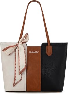 Montana West Tote Bags for Women Medium Top Handle Handbags with Scarf