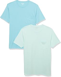 Amazon Essentials Men's Straight Fit Crew Neck Short Sleeve Pocket T-Shirt Pack of 2