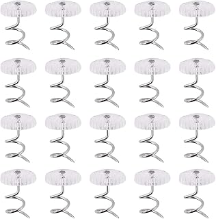 Akstore 20 Pcs Bed Skirt Pins Clear Heads Twist Pins for Upholstery, Slipcovers and Bedskirts, Bedskirt Pins (20PCS)