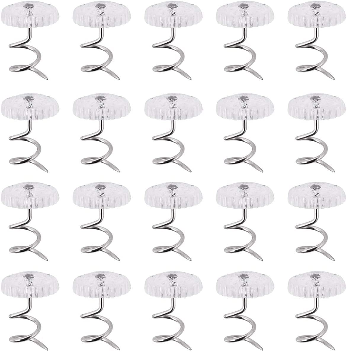 Akstore 20 Pcs Bed Skirt Pins Clear Heads Twist Pins for Upholstery, Slipcovers 
