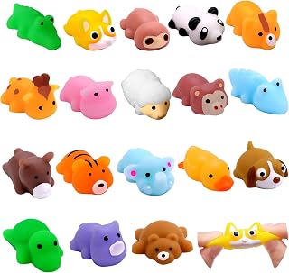 18pcs Mochi Squishy Toys Mini Jungle Animals Squishies Stress Relief Toys | Soft Squeeze Fidget Toys Kawaii Mini Jungle Animals Squishies Toys for Boys Girls Birthday Party Favors
