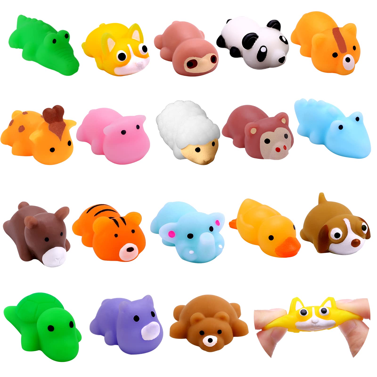 18pcs Mochi Squishy Toys Mini Jungle Animals Squishies Stress Relief Toys | Soft