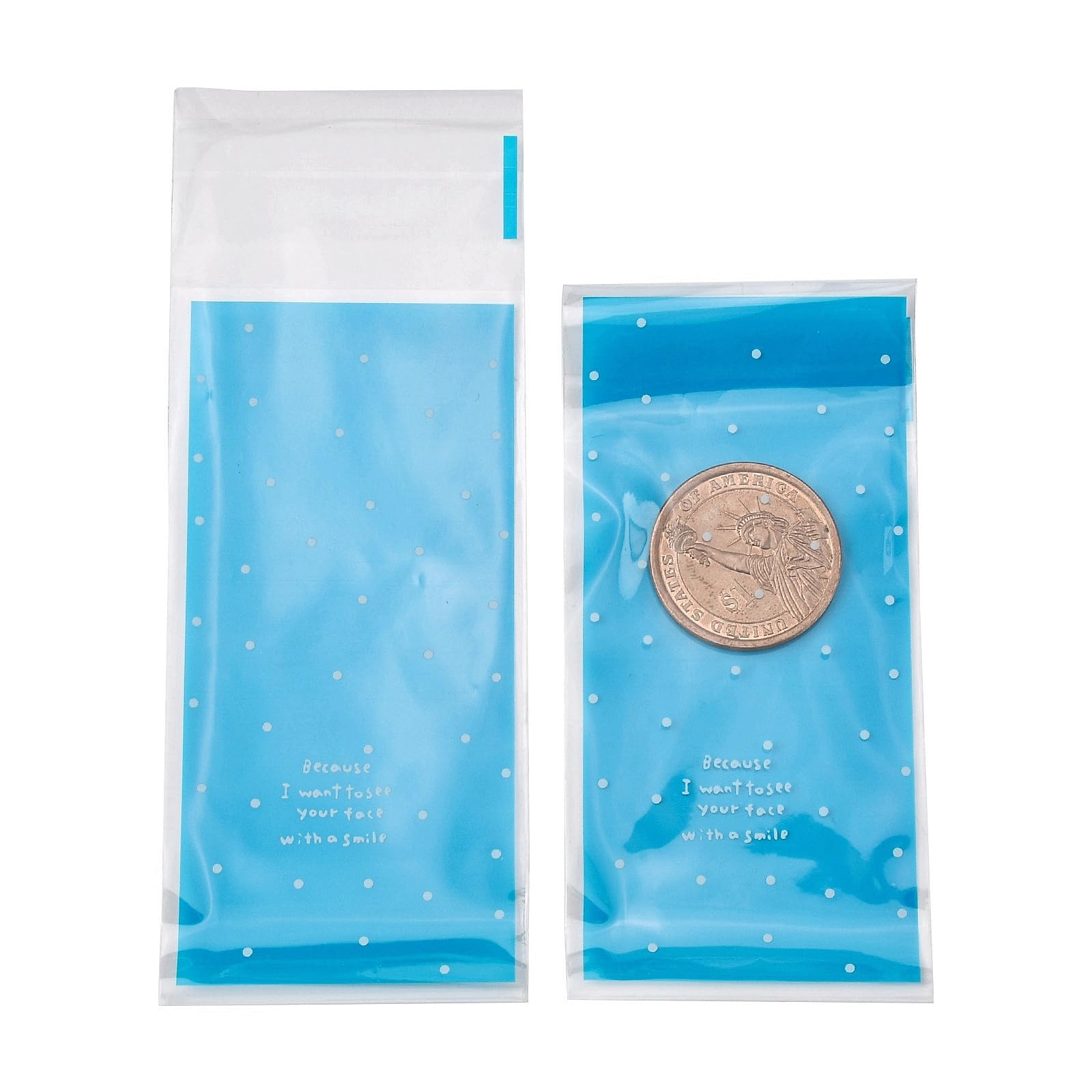 About 96-100pcs/bag Self Seal Cellophane Bags 5.1 x 1.97 inch Plastic Adhesive B